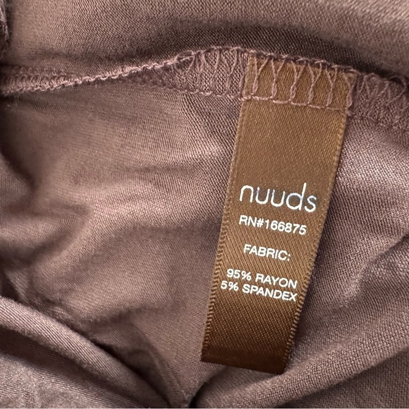 Nuuds‎ PJ Pajama Pants Sleep Lounge Soft Knit Dark Brown Tie Waist Pull On Rayon - Picture 6 of 7